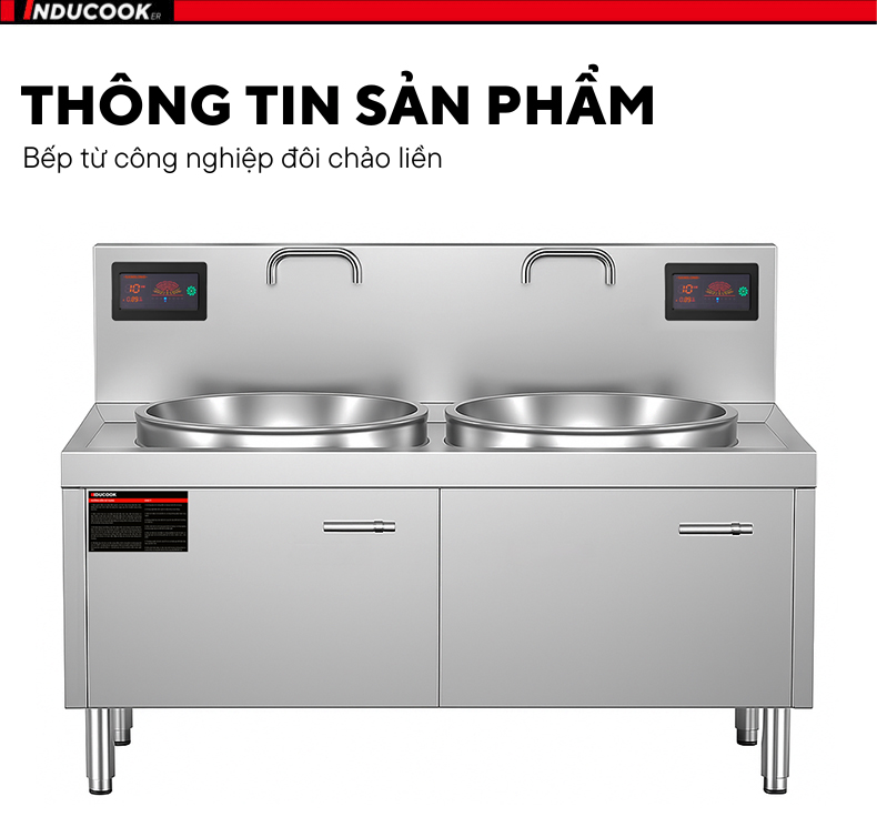 bếp từ công nghiệp đôi chảo liền