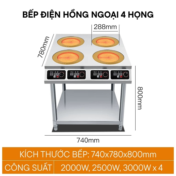 Bếp điện hồng ngoại 4 họng
