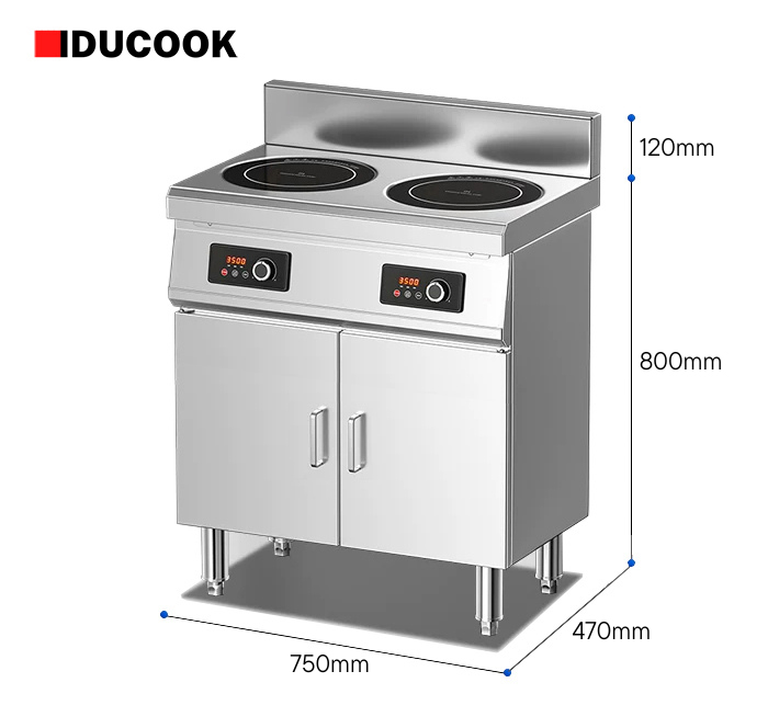 bếp từ công nghiệp 2 họng liền tủ