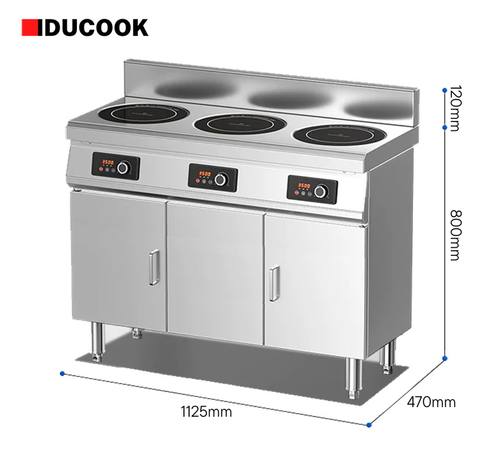 bếp từ công nghiệp 3 họng liền tủ