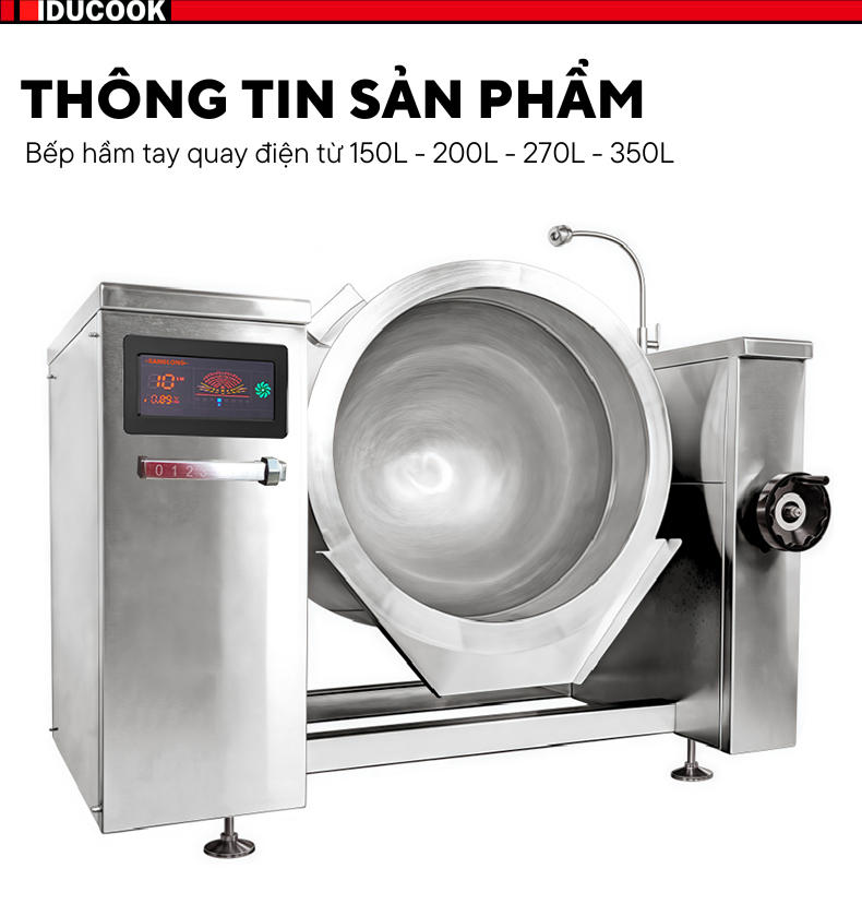 Thông tin chi tiết bếp hầm tay quay điện từ công nghiệp