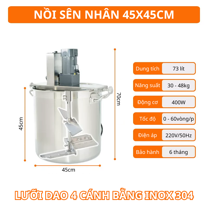 Nồi sên nhân 45x45cm