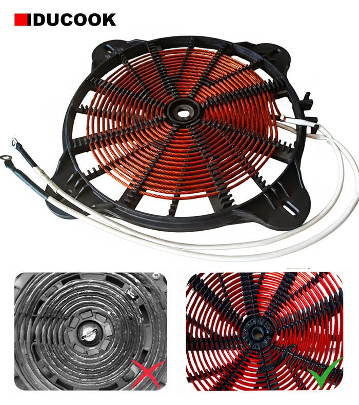 Mâm nhiệt bếp từ công nghiệp 5000W mặt phẳng