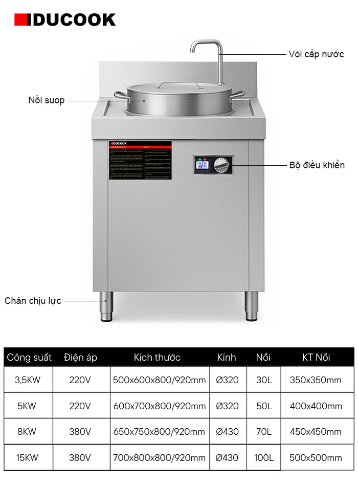 Bếp hầm điện từ nồi rời đặt âm