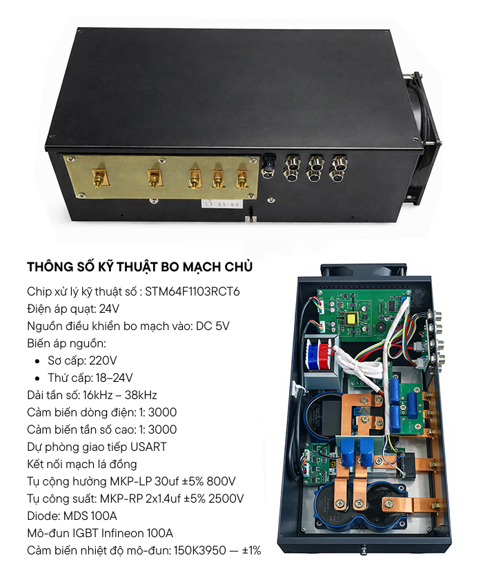 cấu hình bo mạch bếp từ công nghiệp 8kw điện 220V