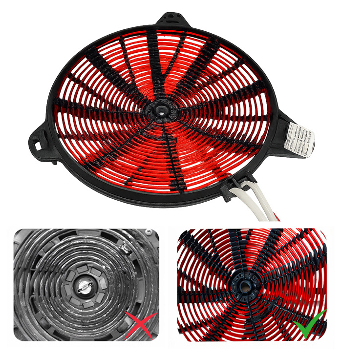 mâm nhiệt bếp từ đơn 8kw mặt lõm điện 220V