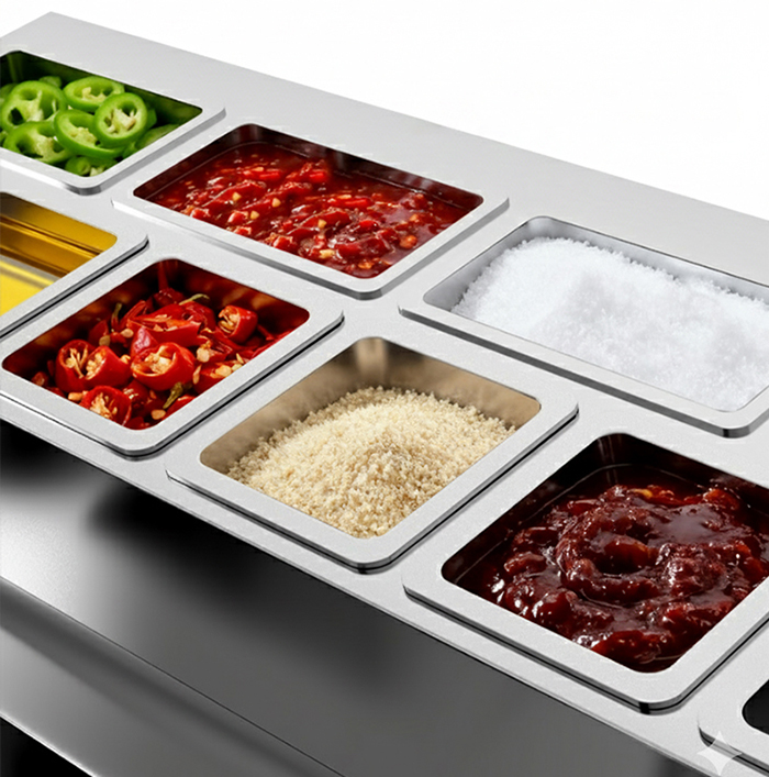 bếp thiết kế khay đựng gia vị tiện lợi