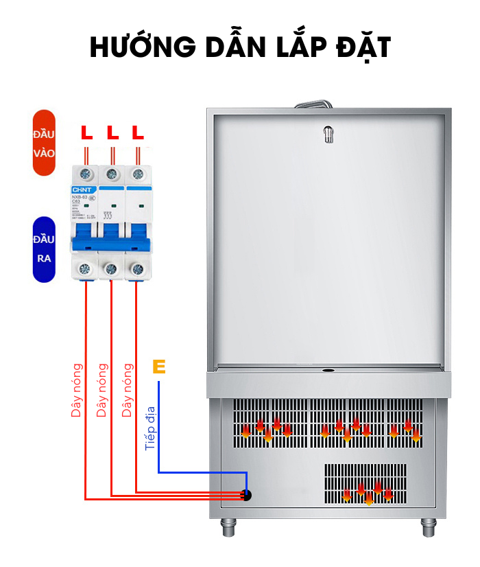 Hướng dẫn lắp đặt và đấu điện cho bếp từ đơn mặt phẳng 20kw